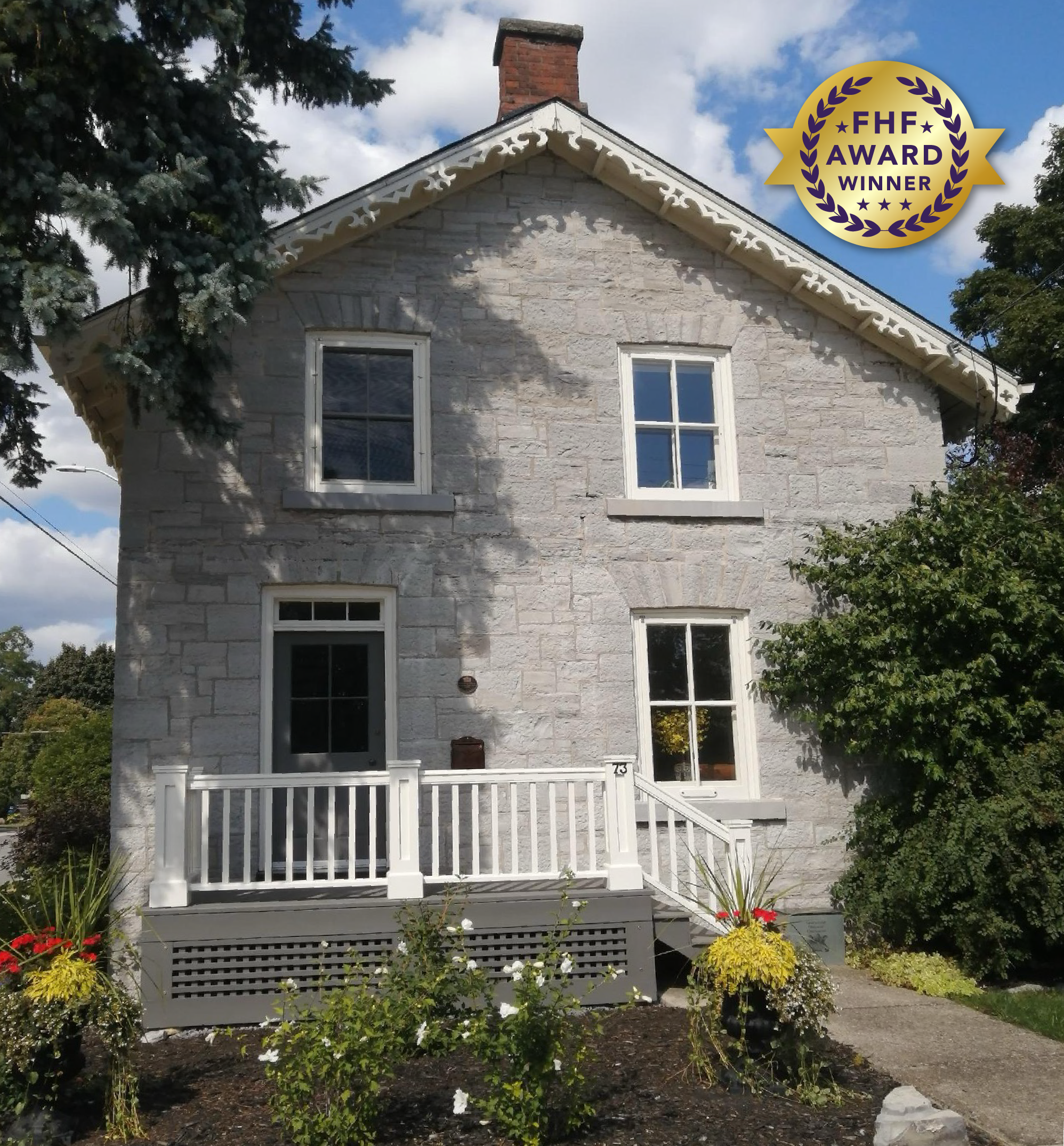 a two-storey limestone residence built in 1869