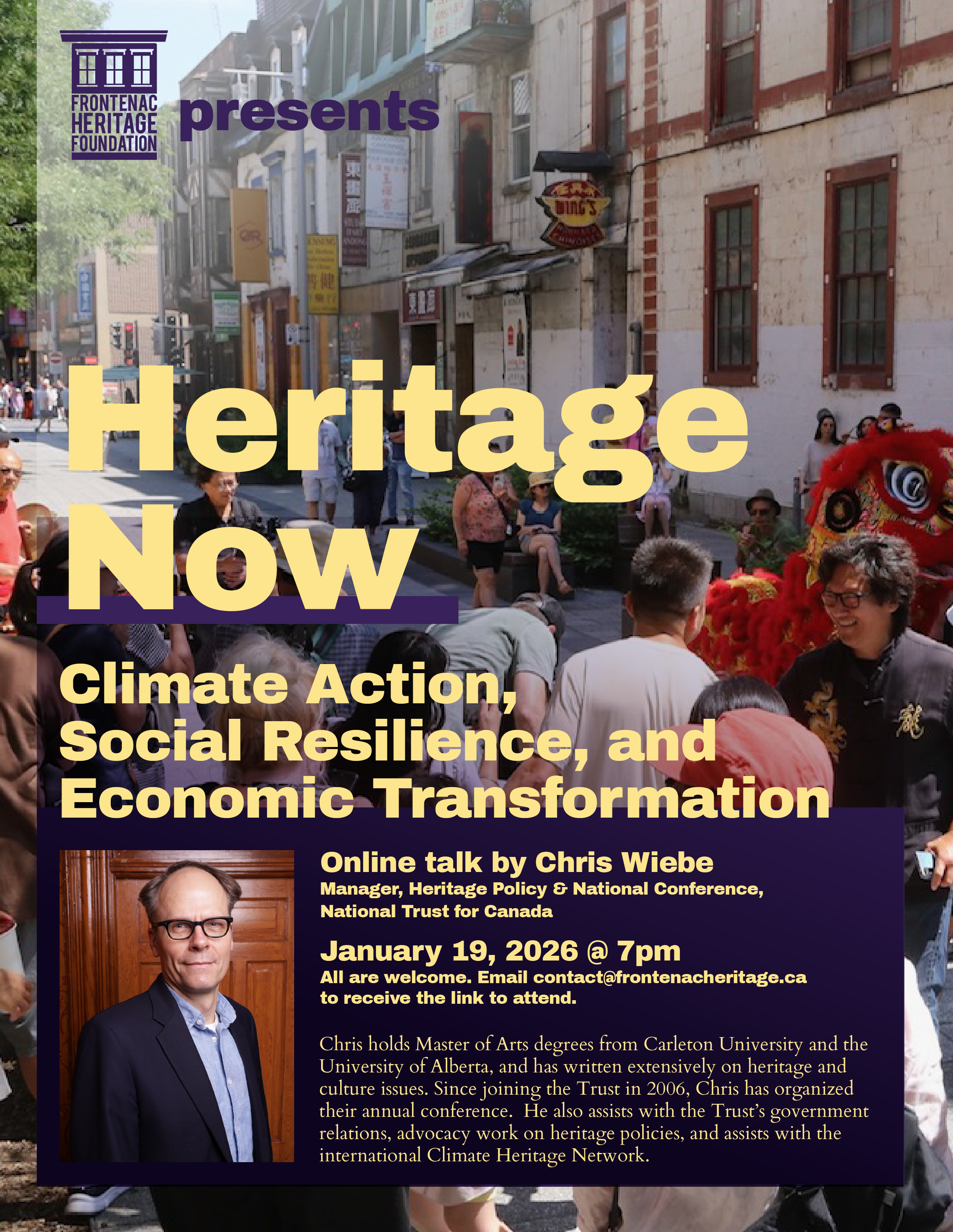 Heritage Now talk by Chris Weibe
