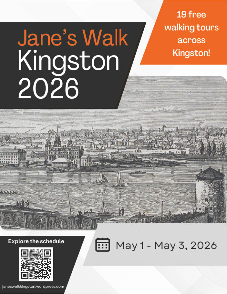 Get ready to walk. Jane’s Walk Weekend 2026 is Friday 1st to Sunday 3rd May. Jane’s Walks Kingston has an excellent program of 19 different walks including 9 new walks.
